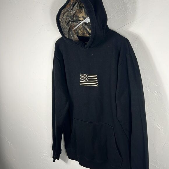 🦌🎯 BUCKWEAR Black Camo Embroidered Hunting HOODIE Sweatshirt Men Sz Medium - E - Picture 5 of 14